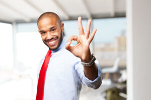 black businessman happy expression